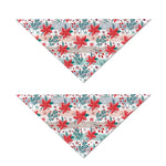 Cute Christmas Poinsettia Pattern Print Dog Bandana
