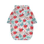 Cute Christmas Poinsettia Pattern Print Dog Zip Up Hoodie