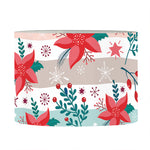 Cute Christmas Poinsettia Pattern Print Drum Lamp Shade