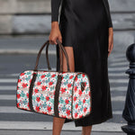 Cute Christmas Poinsettia Pattern Print Duffle Bag