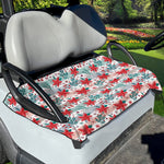 Cute Christmas Poinsettia Pattern Print Golf Cart Seat Cover