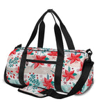 Cute Christmas Poinsettia Pattern Print Gym Bag