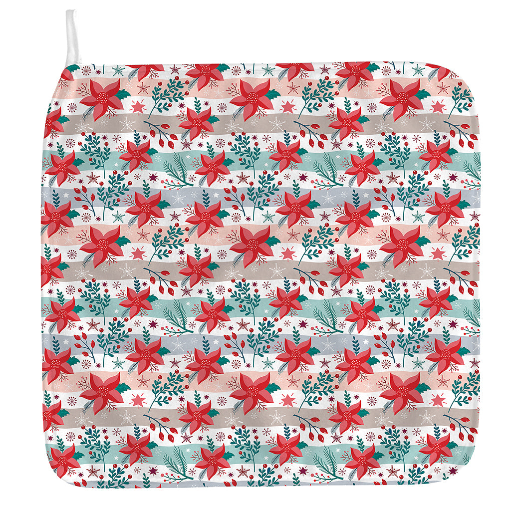 Cute Christmas Poinsettia Pattern Print Hand Towel