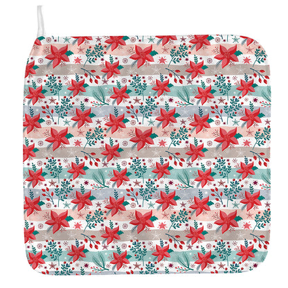 Cute Christmas Poinsettia Pattern Print Hand Towel