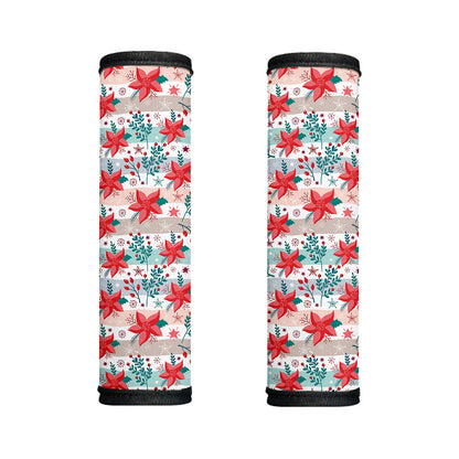 Cute Christmas Poinsettia Pattern Print Handle Covers