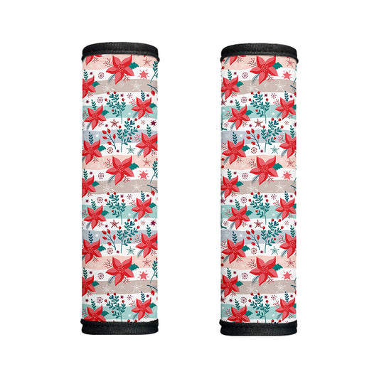 Cute Christmas Poinsettia Pattern Print Handle Covers
