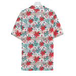 Cute Christmas Poinsettia Pattern Print Hawaiian Shirt