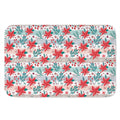 Cute Christmas Poinsettia Pattern Print Indoor Door Mat