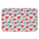 Cute Christmas Poinsettia Pattern Print Indoor Door Mat
