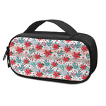 Cute Christmas Poinsettia Pattern Print Insulin Cooler Travel Case