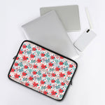 Cute Christmas Poinsettia Pattern Print Laptop Sleeve