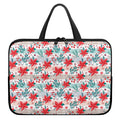 Cute Christmas Poinsettia Pattern Print Laptop Sleeve With Handle