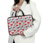 Cute Christmas Poinsettia Pattern Print Laptop Sleeve With Handle