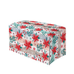 Cute Christmas Poinsettia Pattern Print Leather Tissue Box Cover