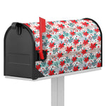 Cute Christmas Poinsettia Pattern Print Mailbox Cover