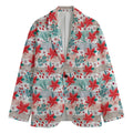 Cute Christmas Poinsettia Pattern Print Men's Blazer