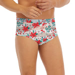 Cute Christmas Poinsettia Pattern Print Men's Briefs