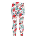 Cute Christmas Poinsettia Pattern Print Men's Leggings