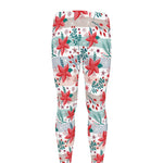 Cute Christmas Poinsettia Pattern Print Men's leggings