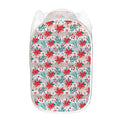 Cute Christmas Poinsettia Pattern Print Mesh Laundry Hamper