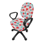 Cute Christmas Poinsettia Pattern Print Office Chair Cover
