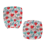 Cute Christmas Poinsettia Pattern Print Office Chair Cover