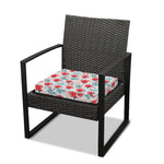 Cute Christmas Poinsettia Pattern Print Outdoor Seat Cushion Cover