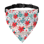 Cute Christmas Poinsettia Pattern Print Over The Collar Dog Bandana