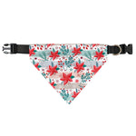Cute Christmas Poinsettia Pattern Print Over The Collar Dog Bandana
