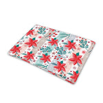 Cute Christmas Poinsettia Pattern Print Pet Cooling Mat Cover