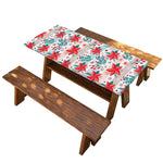 Cute Christmas Poinsettia Pattern Print Picnic Table Cover