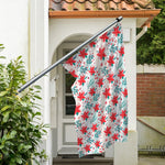 Cute Christmas Poinsettia Pattern Print Polyester Flag
