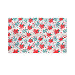 Cute Christmas Poinsettia Pattern Print Polyester Flag