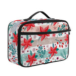 Cute Christmas Poinsettia Pattern Print Portable Lunch Bag