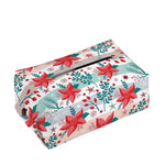 Cute Christmas Poinsettia Pattern Print Rectangle Tissue Box Cover