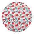 Cute Christmas Poinsettia Pattern Print Round Blanket