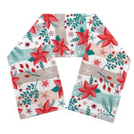 Cute Christmas Poinsettia Pattern Print Scarf