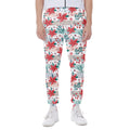 Cute Christmas Poinsettia Pattern Print Joggers