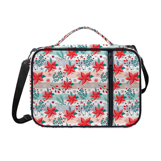 Cute Christmas Poinsettia Pattern Print Shoulder Strap Bible Bag