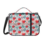 Cute Christmas Poinsettia Pattern Print Shoulder Strap Bible Bag
