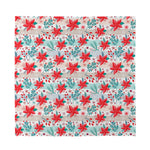 Cute Christmas Poinsettia Pattern Print Silk Bandana