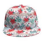 Cute Christmas Poinsettia Pattern Print Snapback Cap