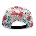 Cute Christmas Poinsettia Pattern Print Snapback Cap