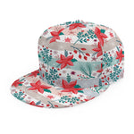 Cute Christmas Poinsettia Pattern Print Snapback Cap