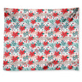 Cute Christmas Poinsettia Pattern Print Tapestry