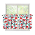 Cute Christmas Poinsettia Pattern Print Tier Curtains