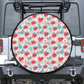 Cute Christmas Poinsettia Pattern Print Tire Cover