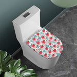 Cute Christmas Poinsettia Pattern Print Toilet Lid Cover