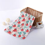 Cute Christmas Poinsettia Pattern Print Towel