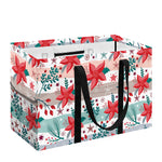 Cute Christmas Poinsettia Pattern Print Utility Tote Bag